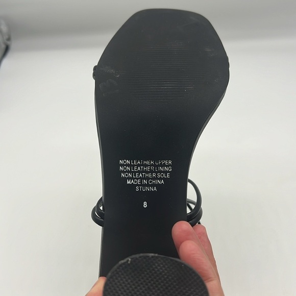 THERAPY - Black Strapy Open Toe Ankle Adjustable Strap Lightweight Heels Size 8 - Picture 8 of 13